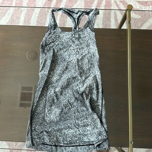 LULU GREY/BLACK RAZORBACK TANK TOP